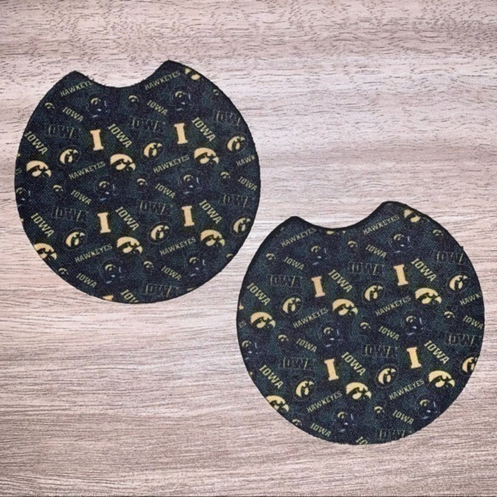 Iowa Hawkeyes car coasters 2pack new